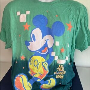 Disney Green Mickey Mouse Short Sleeve Tee